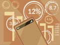 Market analytics, marketing research and data analysis illustration. Online and mobile application development. Smartphone and