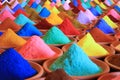 Various spices selection. multicolored powder dyes in a market Royalty Free Stock Photo