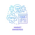 Market awareness blue gradient concept icon