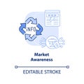 Market awareness light blue concept icon