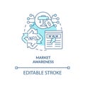 Market awareness turquoise concept icon