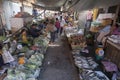 Market in Bangkok on the local railway station