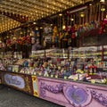 Market and candy stalls make both children and adults as happy as a child in a candy store.