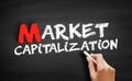 Market capitalization text on blackboard Royalty Free Stock Photo