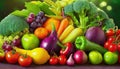 market with a colorful variety of fresh fruits and vegetables under soft light