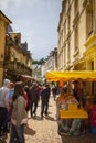 Market day, french village, Sarlat France Royalty Free Stock Photo