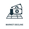 Market Decline icon. Monochrome sign from crisis collection. Creative Market Decline icon illustration for web design