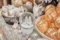 Market of decor . Lots of christmas decoration in store. Christmas shopping for new year tree.