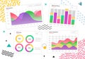 Market diagrams. Graphic information visualization and analysis. Statistical indicators and data