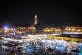 Market at night. Djemaa el Fna square. Marrakesh. Morocco Royalty Free Stock Photo