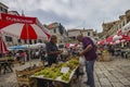 Market at Dubrovnik Old Town in Dubrovnik, Croatia.