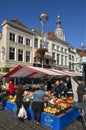 Market in the Dutch City Breda with fruit stall Royalty Free Stock Photo