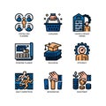 Market Economy icons set