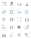 Market estimation linear icons set. Forecasting, Analysis, Projections, Research, Trends, Statistics, Data line vector Royalty Free Stock Photo