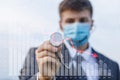 Market fall analysis concept during virus epidemic