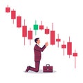 Market finance fall. Financial graph down. Royalty Free Stock Photo