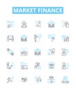 market finance vector line icons set. Finance, Markets, Investing, Trading, Securities, Bonds, Stocks illustration