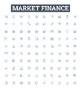 market finance vector line icons set. Finance, Markets, Investing, Trading, Securities, Bonds, Stocks illustration