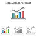 Market Forecast flat icon design for infographics and businesses