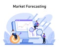 Market Forecasting in focus. Professionals study market trends on a giant screen Royalty Free Stock Photo