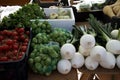 Market in Frigiliana an old Moorish village above Nerja on the Costa del Sol in Southern Spain