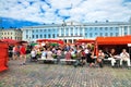 Market in front of the City Hall of Helsinki