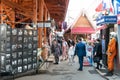 Daily market full all sorts of Russian souvenirs, crafts to buy in Izmailovo Kremlin.