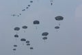 Market Garden memorial. Paratroopers jumping