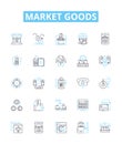 market goods vector line icons set. Goods, Market, Products, Supplies, Items, Merchandise, Commodities illustration