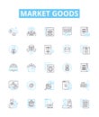 market goods vector line icons set. Goods, Market, Products, Supplies, Items, Merchandise, Commodities illustration