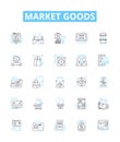 market goods vector line icons set. Goods, Market, Products, Supplies, Items, Merchandise, Commodities illustration