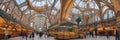 Market Hall of Budapest, Hungary, an architectural masterpiece with glass domes. View from inside