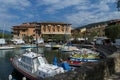 Market at the harbor of Torri del Benaco Royalty Free Stock Photo