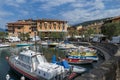 Market at the harbor of Torri del Benaco Royalty Free Stock Photo