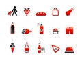 Market icons red four Royalty Free Stock Photo