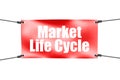 Market Life Cycle word with red banner