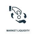 Market Liquidity icon. Monochrome sign from market economy collection. Creative Market Liquidity icon illustration for