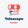 Cropped Market Logo With Telescope Image Royalty Free Stock Photo
