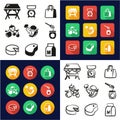 Market Place All in One Icons Black & White Color Flat Design Freehand Set Royalty Free Stock Photo