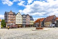 market place at Hessenpark in Neu Anspach. Since 1974, more than 100 endangered buildings have been re-erected at the Hessenpark Royalty Free Stock Photo