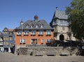 Market place in Idstein with half timbered houses and town hall Royalty Free Stock Photo