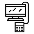 Market pos terminal icon outline vector. Cash register