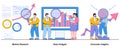 Market research, data analysis, consumer insights concept with character. Market intelligence abstract vector illustration set.
