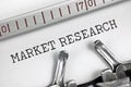 Market research header text macro closeup, typewriter typed marketing business target marketisation statistics information