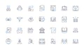 Market research line icons collection. Survey, Data, Analytics, Consumer, Demographics, Market share, Focus groups