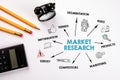 Market Research. Trends, Risks, Competitors and Marketing concept Royalty Free Stock Photo