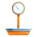 Market scales icon, cartoon style