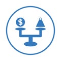 Market, scales, trade, trading, speculation icon. Blue vector design