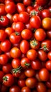 Market scene Pile of fresh red tomatoes, close up background