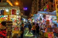 Market scene at Temple Street, Hong Kong, at night Royalty Free Stock Photo